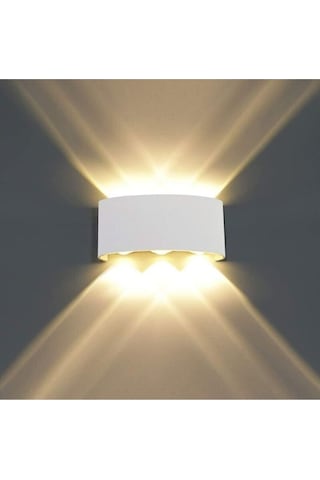 Uranüs Gün Işığı Ledli Dekoratif Işık Süzmeli Iç Dış Mekan Bahçe Balkon Teras Salon Aplik Beyaz