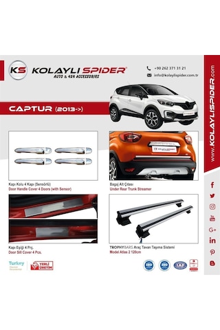 Renault Captur Luxury Kapı Eşiği 4 Prç Krom 2013 ve Sonrası