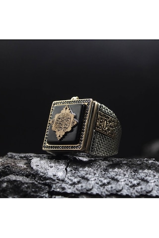 Islam Usta Tasarımı Hacer'ül Esved Gümüş Erkek Yüzük