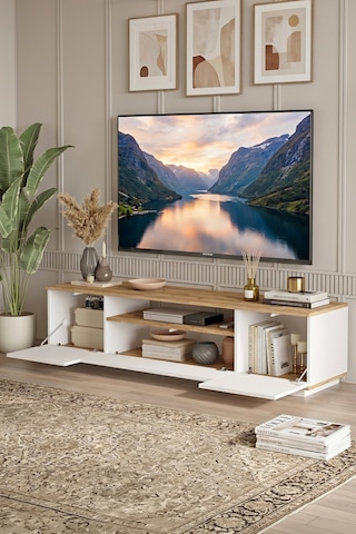 Yurudesign Future Tv Ünitesi Fr7-Aw Çam-Beyaz