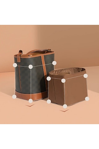 Fochsia Kahverengi Küçük İç Organizer Çanta Celine Kapışlı Kova Çanta İçi Düzenleyici Gümüş Eskitme