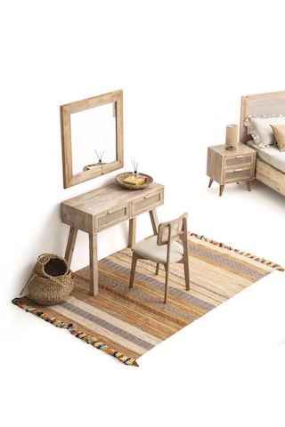 Marrakech Aynalı Makyaj Masası Ahşap
