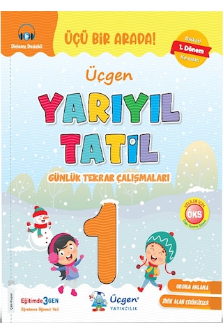 Üçgen 1.sınıf Yarıyıl Tatil Kitabı 1.dönem Konularını Kapsar - Yaprak Test Hediyeli