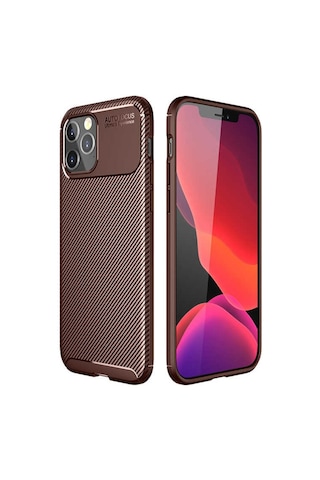Apple Uyumlu iPhone 12 Pro Max Kılıf Zore Negro Silikon Kapak-Kahvereng