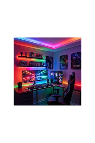 Wn-1161 Şerit Led 5 Metre Rgb Led Işık Uzaktan Kumandalı Tak Çalıştır 3 Çipli İç Mekan Led Çok Renkli