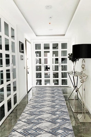 Mavi Gri Kaymaz Tabanlı Kesme Yolluk Koridor Mutfak Salon Halısı 5008 Mavi