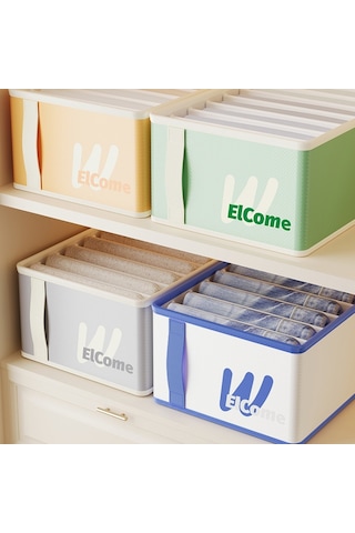 Cbtx Küçük 7 Bölmeli Neme Dayanıklı Elbise Düzenleyici Pe+pp Gardırop Saklama Kutusu Turuncu