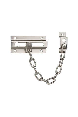 Güvenlik Kapı Zinciri Hırsızlık Anti-ev Kapı Cıvatası Mandal Pencere Zinciri Kilidi, Boyut:kare Gümüş