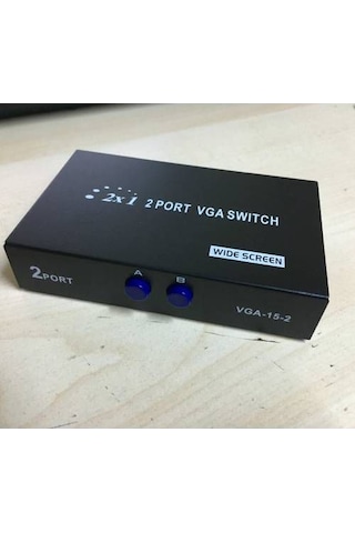 Bircan06- 2 Port Vga Seçici Vga Switch Vga Swıtch Düğmeli Vga Çoklayıcı Vga