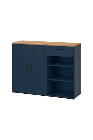 Büfe, Derinlik: 37.5 Cm Yükseklik: 90 Cm Genişlik: 120 Cm Depolama Ve Organizasyon Vitrin Mavi-siyah Mavi