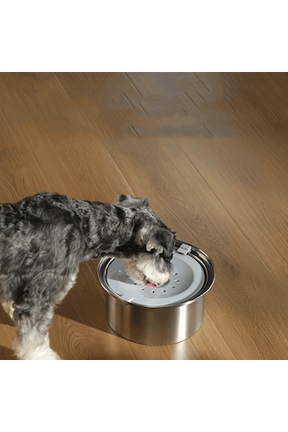 Ecronicword Paslanmaz Çelik Evcil Hayvan Su Kabı Kediler Köpekler 2.5l W13