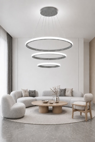 Rizon 3 Lü Led Sarkıt Avize Beyaz Işık Gri