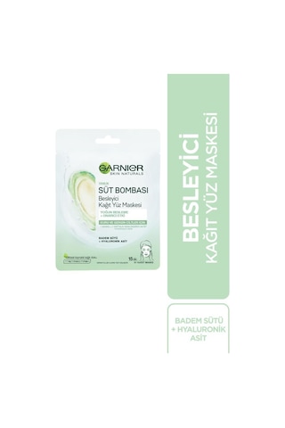 Garnier Süt Bombası Besleyici Kağıt Yüz Maskesi Badem Sütü 3'Lü S