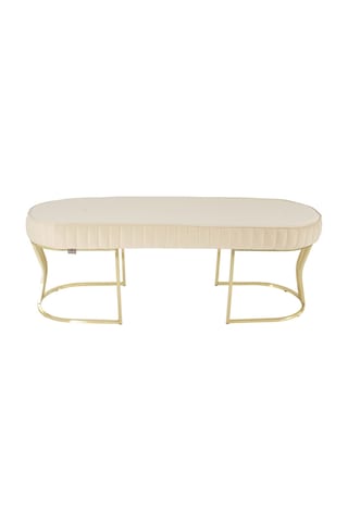 Viego Gold Striped- Krem Kapitoneli Chester Model Puf & Bench & Koltuk & Uzun Makyaj Puff & Yatak Ucu &önü