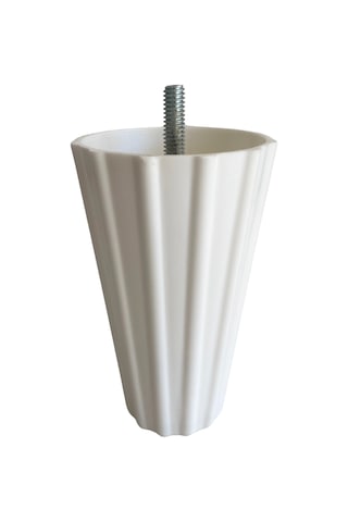 Armut Beyaz Plastik 12cm Ayak 8mm Vidalı Mobilya Koltuk Baza Ayağı 12cm Beyaz 8mm Vidalı 4 Adet Beyaz