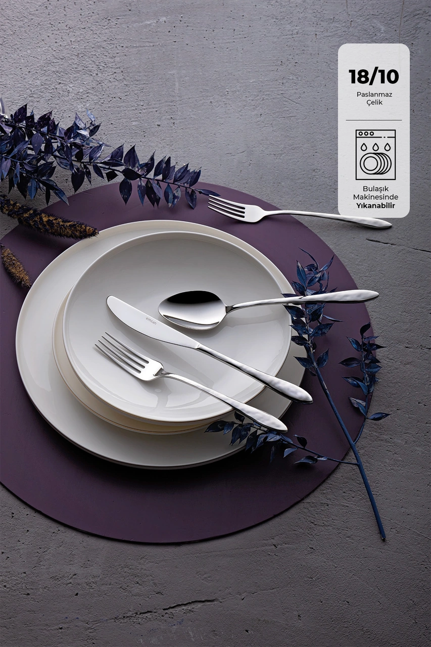 Akasya 24 Parça 6 Kişilik Kutulu Çatal Kaşık Bıçak Takımı