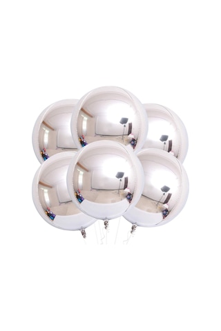 4D Büyük Boy Gümüş Küre Folyo Balon 22" İnç