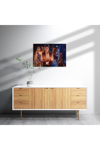 Cakasepetim Aladdin, Cin Ve Prenses Film Görseli Ahşap Mdf Tablo