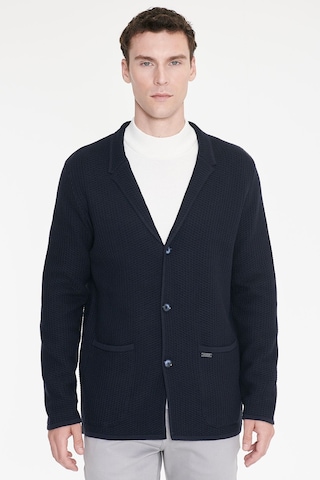 Ac&co Erkek Lacı Pamuklu Standart Fit Normal Kesim Mono Yaka Torba Cepli Jakarlı Triko Ceket