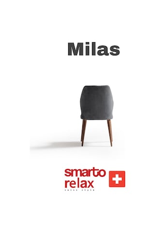 Smarto Relax Milas 2'li Yemek Masası Sandalye Seti - Ahşap Ayaklı, Gri Kumaş Gri
