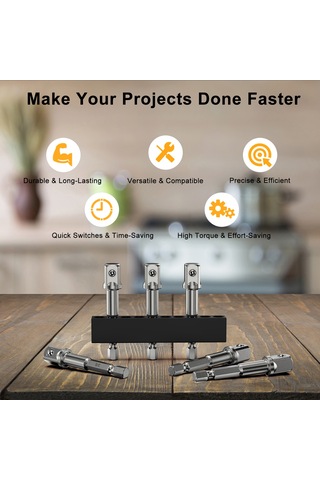 Aubyhe 10'lu 1/2" Çelik Toplu Bağlantı Seti, Dar Mekanlar İçin Torque Uyumlu 72n/m , Tamir Ve Montaj Aletleri İle Depolama Şeridi