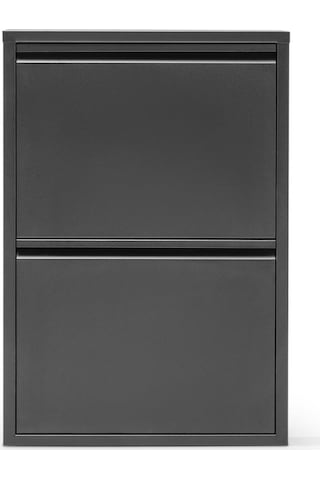 2 Raflı Metal Ayakkabılık Siyah Ayakkabı Rafı Rehome