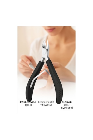 Pazlanmaz Çelik Siyah Tırnak Eti Makası Manikür Et Pensi Cin809sy