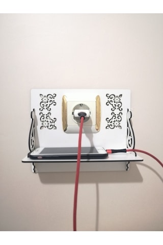 Ahşap Priz Telefon Tutucu