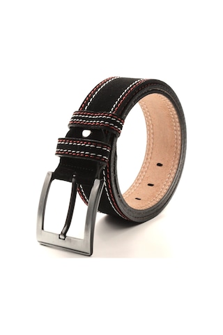 Livize %100 Hakiki Deri Kadife Dikişli Erkek Kot Kemeri 4,5 Cm (404435419)