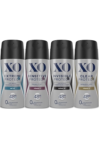 Xo Deodorant 150ml Erkek Extreme-sensitive-ınsivible-clear-protec
