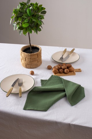 Wellstil Premium Keten Peçete 2'li 40 x 40 Haki