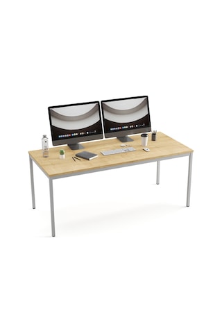 Çok Amaçlı Masa 160x80x75h Cm, Yemek Masası, Ofis Çalışma Masası, Bilgisayar Masası, Meşe Renk Safir Meşe