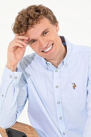 U.S. Polo Assn. Erkek Slim Fit Pamuklu Gömlek 1571695 Açık Mavi