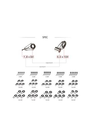 Mufunye Lixada 75 Adet/kutu 15 Boyut Teleskopik Olta Kamışı Kılavuz Ucu Tamir Takımı Olta Dıy Göz Halkaları Olta Kamışı Kılavuzu Olta Takımı