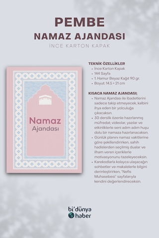 Namaz Ajandası Pembe Çok Renkli