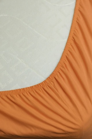 %100 Pamuk Ranforce Premium King Size Lastikli Çarşaf Seti - Turu Turuncu