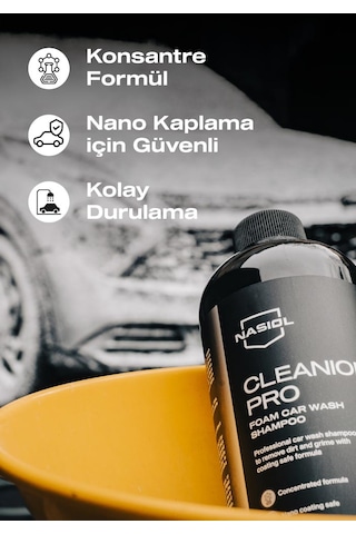 Nasiol Cleanion Pro Yoğun Köpüklü Konsantre Araç Yıkama Şampuanı-25 Yıkama-500gr-Fırçasız Oto Yıkama