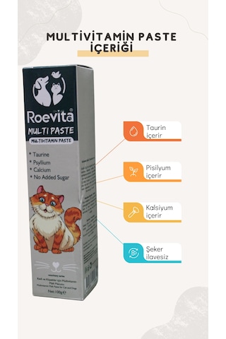 Roevita Kedi ve Köpekler İçin Multi Vitamin Paste 100 G
