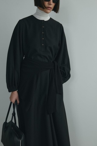 Suud Collection Siyah Kaia Düğmeli Maxi Elbise