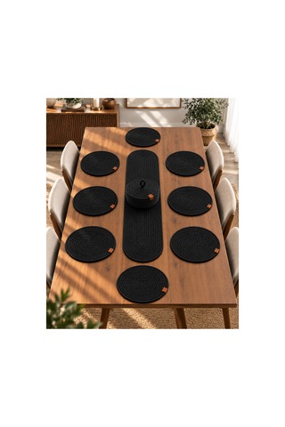 8 Kişilik Supla Runner Takımı Halat Kordon İp Örgü Amerikan Servis Runner Kapaklı Ekmek Sepeti Bohem Dekoratif Masa Sunum Seti Siyah 934610851 Siyah 8 Kişilik Supla Runner Takımı Halat Kordon İp Örgü Amerikan Servis Runner Kapaklı Ekmek Sepeti Bohem Dekoratif Masa Sunum Seti Siyah 934610851 Siyah