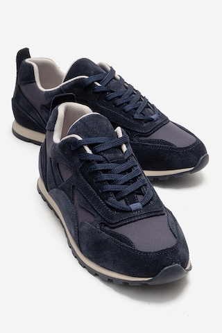 Luvishoes Sahra Lacivert Süet Hakiki Deri Kadın Sneaker Lacivert