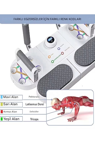 Raiden St-3 Egzersiz Şınav Tahtası 3ın1 Barfiks Push-up, Plank Ve Direnç