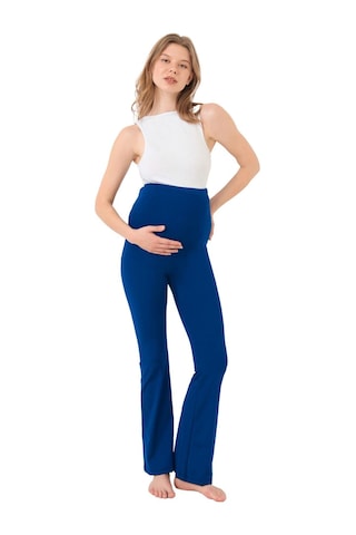 Lacivert Yüksek Bel Hamile İspanyol Paça Kadın Tayt