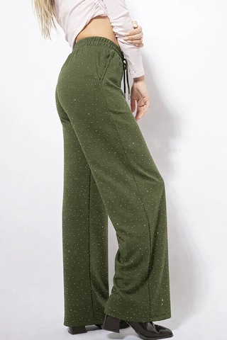 Unika Boutique Cerli Taş İşlemeli Eşofman Haki