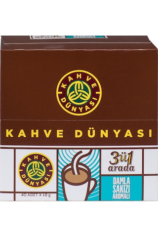 Kahve Dünyası 3'ü 1 Arada Damla Sakızı Aromalı Kahve 320 x 18 G