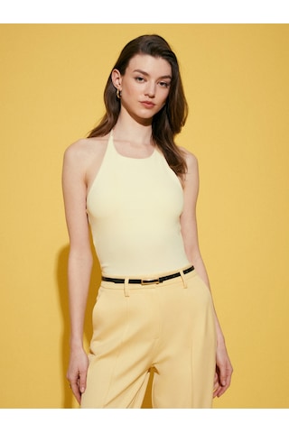 Dilvin 21051 Halter Yaka Askılı Top-açık Sarı