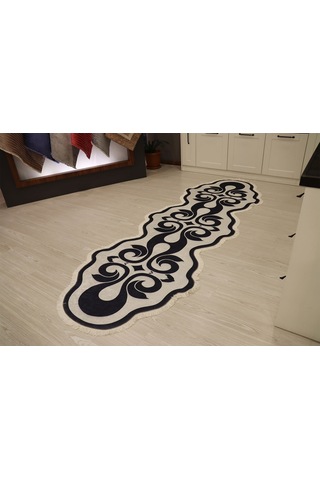 Dekoratif Koridor Paspası Yolluk Deri Kaymaz Taban Mutfak Halısı