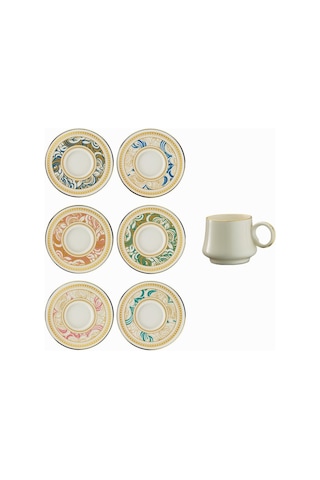 Sandro Moreno 1453 Şal Yüzük Gold 12 Parça 6 Kişilik Kahve Fincan Takım 90 Ml Ar211728