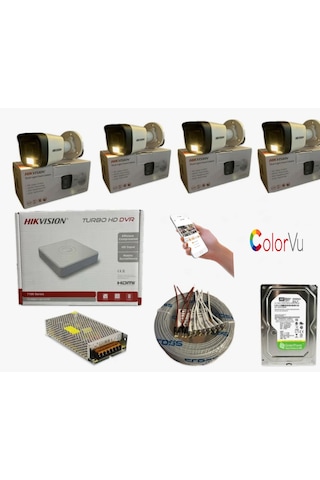 Hikvision 4 Kamerali Gece Renkli 4 Kanal 500gb Hdd Hikvision 4 Kamerali Gece Renkli 4 Kanal 500gb Hdd