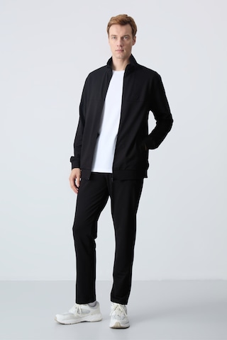 Tommy Life Siyah Pamuklu Kalın Yumuşak Dokulu Comfort Fit Basic Erkek Eşofman Takım - 85260 Siyah